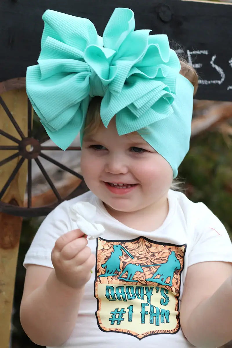 Aqua Big Tassel Baby Headband