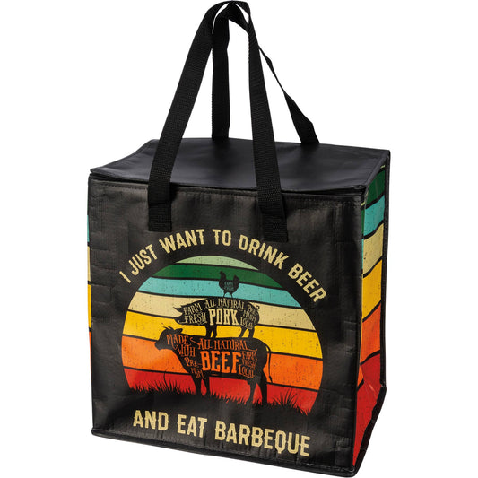 Eat Barbeque Insulated Tote