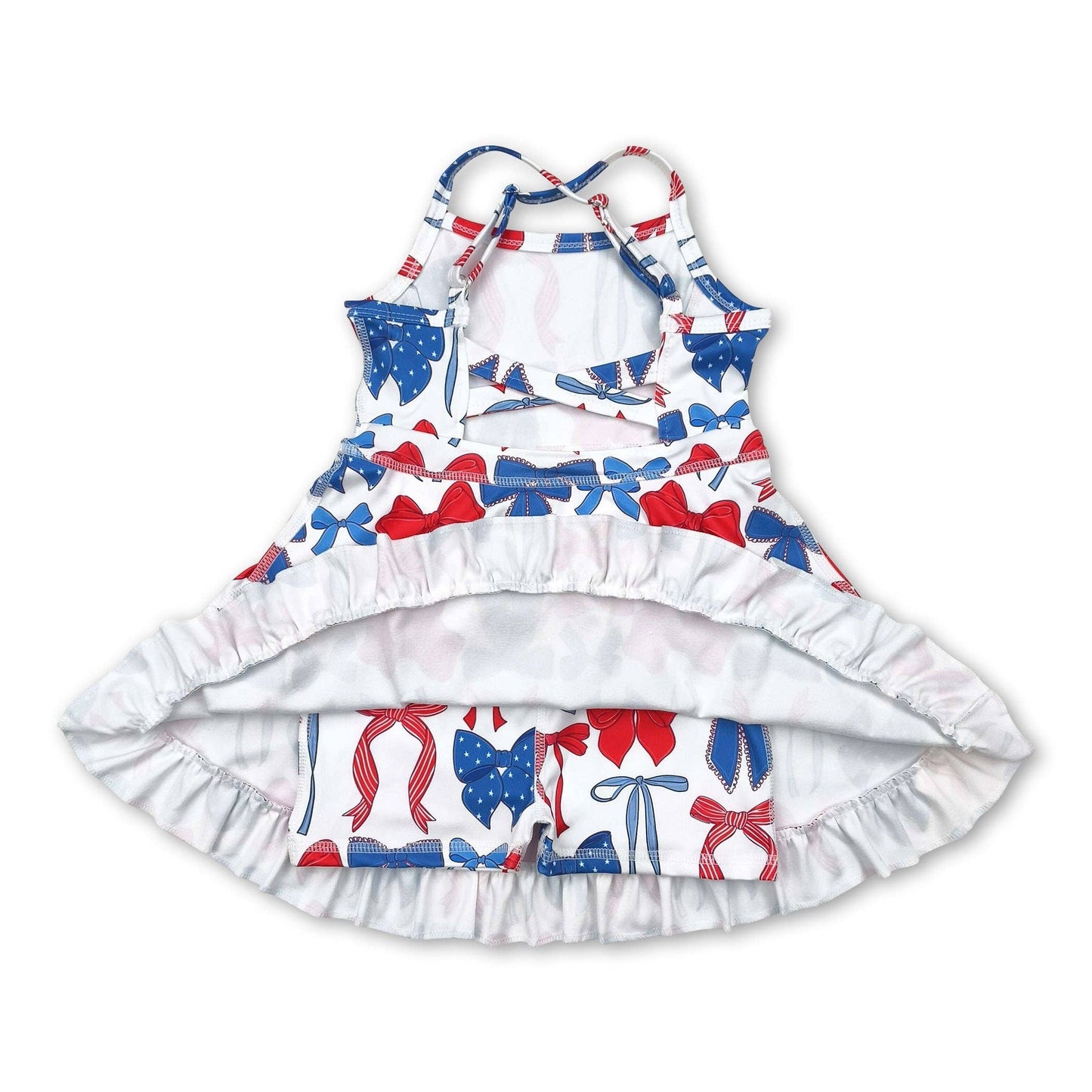 Red White & Bow Girls Athletic Dress