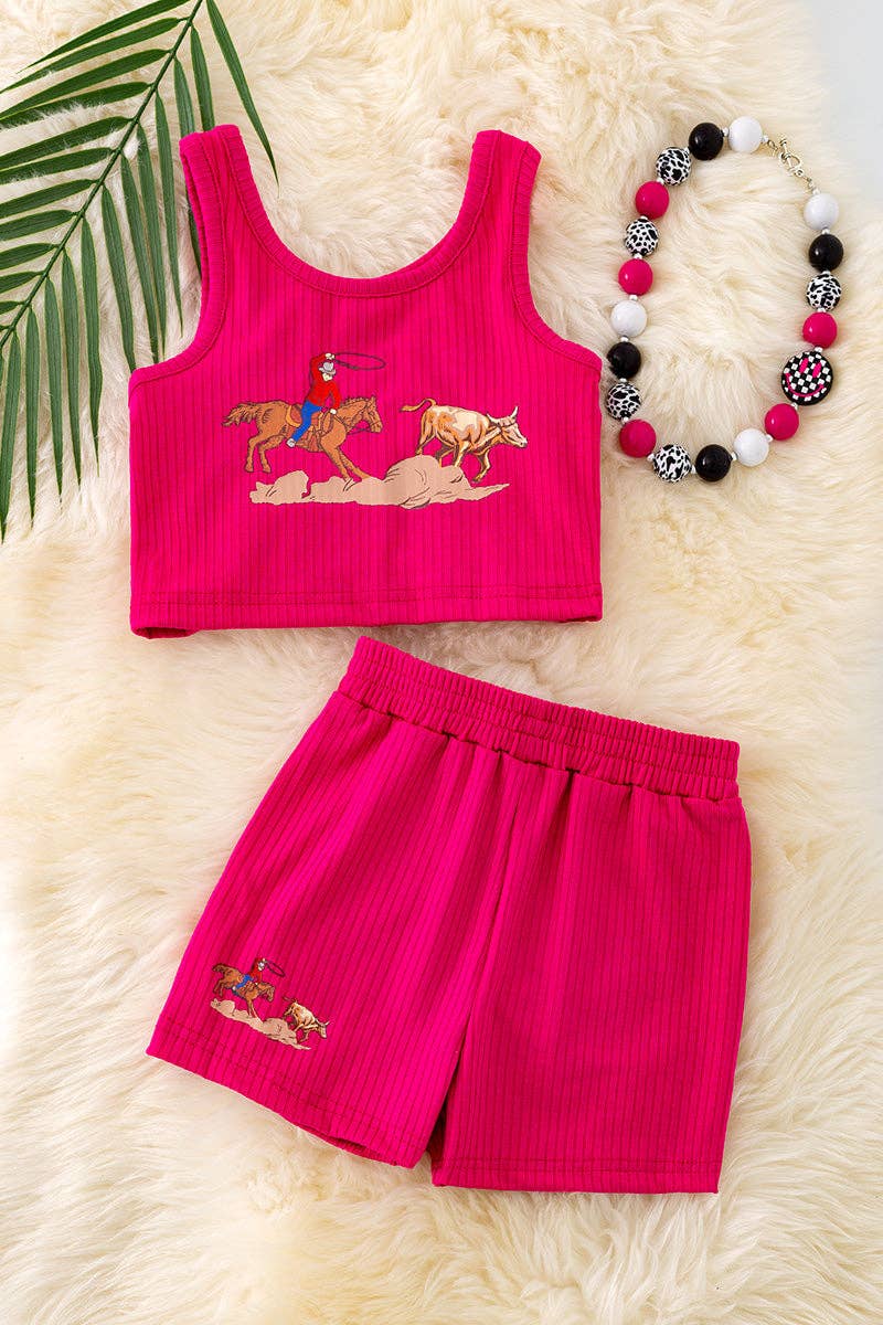 Rodeo Baby Hot pink 2 piece set.