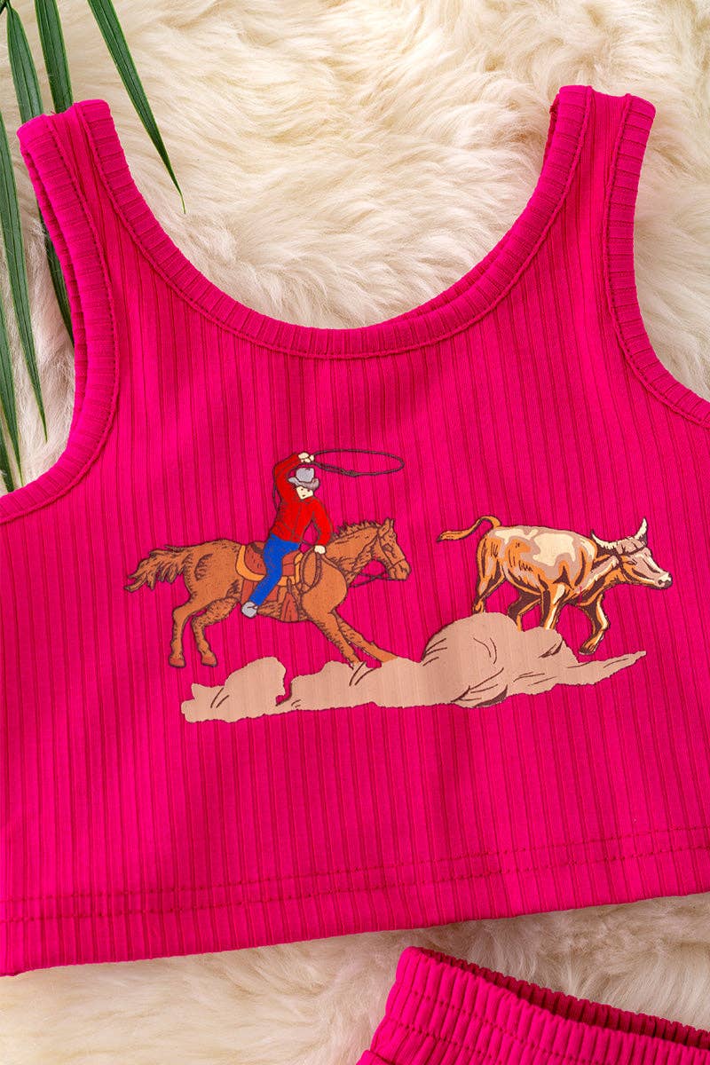 Rodeo Baby Hot pink 2 piece set.
