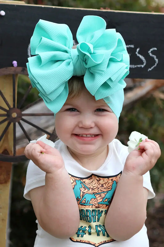 Aqua Big Tassel Baby Headband